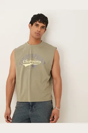 ASOS Camiseta verde claro sin mangas de corte cuadrado extragrande de