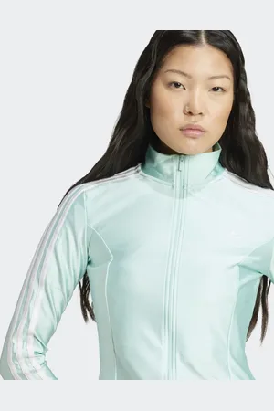 adidas Chaqueta de chándal color aguamarina pálido de corte slim con 3 rayas Adicolor de -Azul