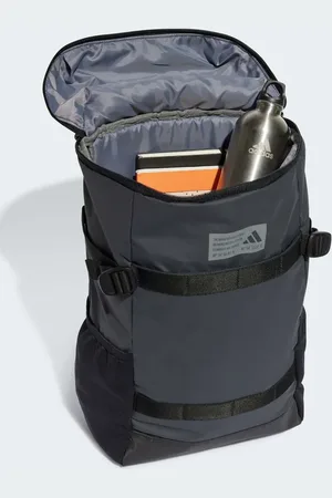 adidas Mochila gris carbón y negra con diseño híbrido de