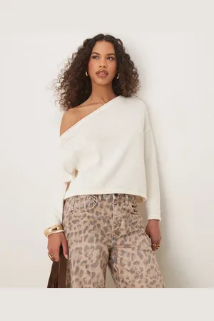 ASOS Jersey color asimétrico de punto de bouclé de -Blanco