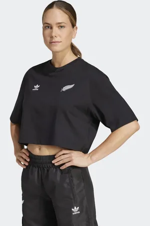adidas Camiseta corta negra básica Black Ferns Essentials de