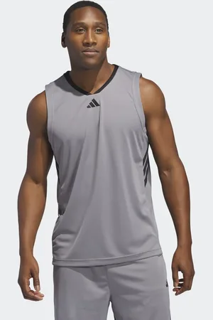 adidas Camiseta gris y negra sin mangas de estilo baloncesto Basketball Legends de