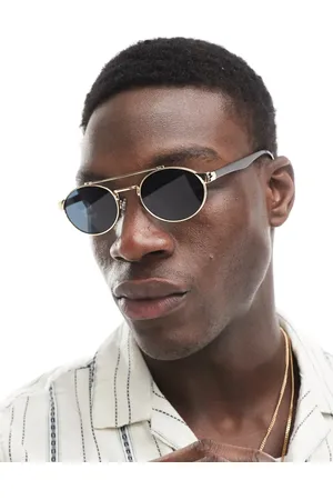 ASOS Gafas de sol doradas con montura redondeada de metal y lentes ahumadas de