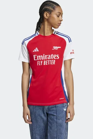 adidas Camiseta color escarlata y blanca de la primera equipación del Arsenal 24/25 de -Rojo
