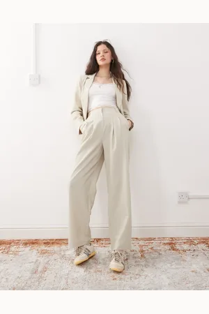 Miss Selfridge Pantalones color básicos de pernera ancha de -Neutro