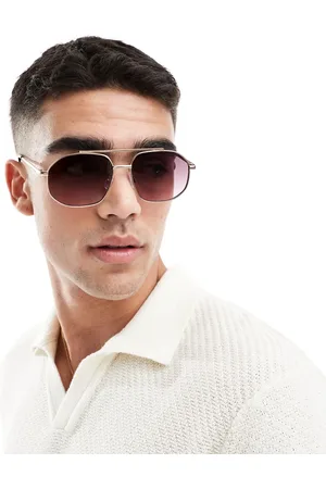 ASOS Gafas de sol mate de estilo aviador con lentes moradas degradadas de