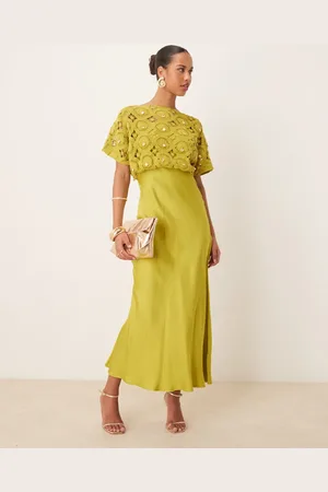 Never Fully Dressed Vestido largo de croché con patrón adornado con conchas Tilly de