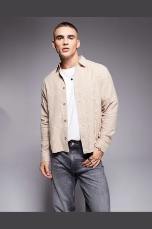ASOS Camisa a cuadros de corte cuadrado de -Neutro