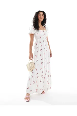 Miss Selfridge Vestido largo con y mangas abullonadas de -Multicolor