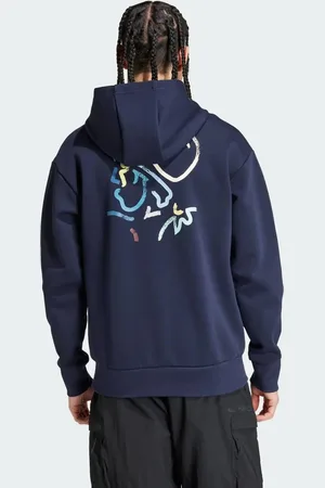 adidas Sudadera azul tinta con capucha del Ajax de Ámsterdam de tejido de punto doble Seasonal Doubleknit de adidas Football