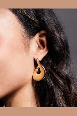 ASOS Pendientes de aro cepillado extragrandes con diseño abstracto de