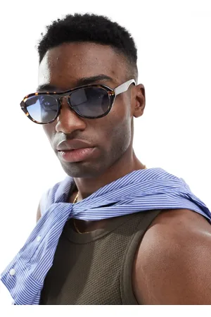 ASOS Gafas de sol efecto carey redondas con lentes azul degradado de