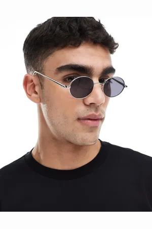 ASOS Gafas de sol plateadas redondas con lentes ahumadas de metal de