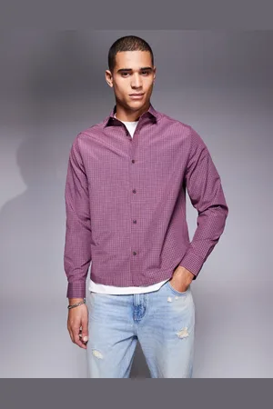 ASOS Camisa a cuadros de corte cuadrado de -Rojo