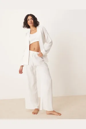 Luna Pantalones de pijama blancos extragrandes de (parte de un conjunto)