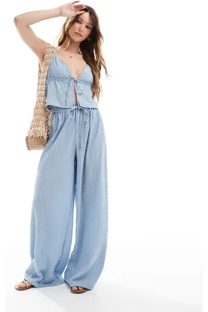 Esmée Pantalones de playa empolvado de pernera ancha texturizados exclusivos de (parte de un conjunto)