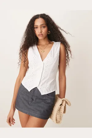 ASOS Chaleco abotonado con diseño bordado de