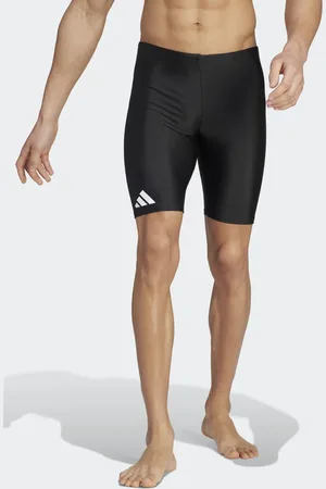 adidas Bañador largo negro y blanco liso de