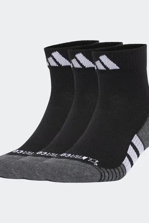 adidas Pack de 3 pares de calcetines de color negro y blanco acolchados de caña media Climacool Cushioned de