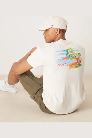 GANT Camiseta color con logo de playa en la espalda de -Blanco