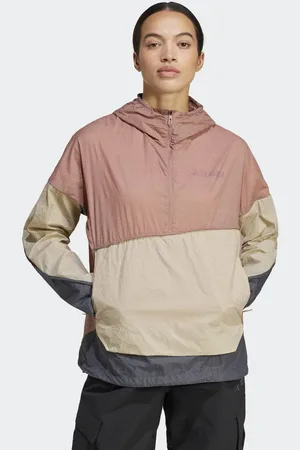 adidas Anorak cortavientos color arcilla cálido, marrón cartón y gris Terrex Xploric de -Naranja
