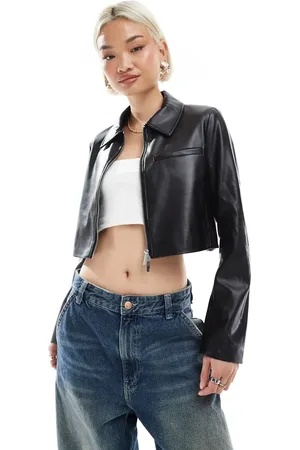 ONLY Chaqueta corta negra de cuero sintético de