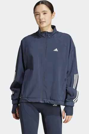 adidas Cortavientos azul tinta aurora, blanco y negro extragrande Hyperglam de