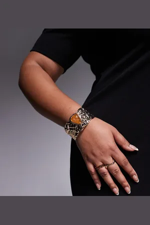 ASOS Pulsera dorada con diseño abstracto efecto fundido de edición limitada de ASOS DESIGN Curve