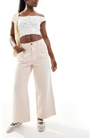 ASOS Pantalones capri rosas de pernera ancha de -Multicolor