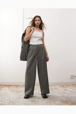 Reclaimed Pantalones de pernera ancha con raya diplomática de