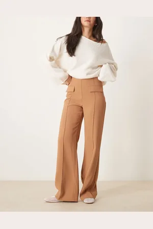 ASOS Pantalones de sastre color con detalle de costura y dos bolsillos de -Marrón