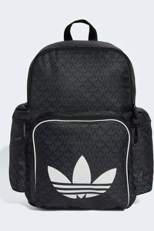 adidas Mochila negra con diseño de monograma de