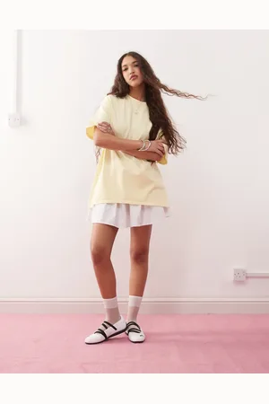 Reclaimed Camiseta amarillo pastel extragrande de