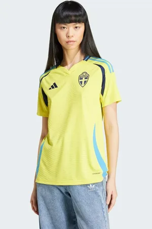 adidas Camiseta amarillo luminoso de la primera equipación de Suecia 24