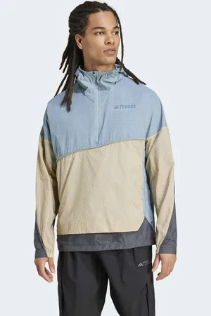 adidas Anorak cortavientos gris mágico y beis cartón Terrex Xploric de