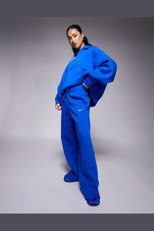 Nike Joggers azules de talle alto y pernera ancha Phoenix Fleece de