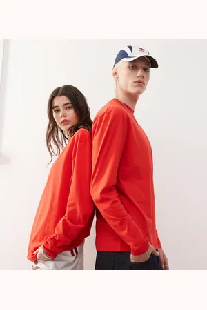 COLLUSION Camiseta roja de manga larga de Unisex