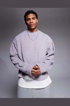 ASOS Sudadera gris extragrande de forro polar de