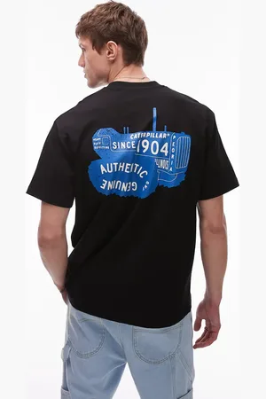 Caterpillar Camiseta negra con estampado trasero de WWR
