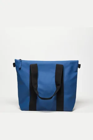 Rains Bolso tote pequeño azul con logo a tono de