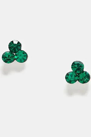 Kingsley Ryan Pendientes de botón con diseño de racimo de gemas de -Plateado