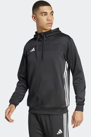 adidas Sudadera negra y blanca básica con capucha Tiro 25 Essentials de -Negro