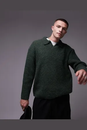 Topman Jersey holgado con cuello abierto de solapas de -Verde