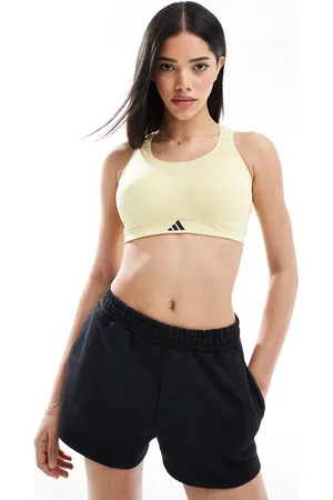 adidas Sujetador deportivo amarillo pastel de sujeción alta TLRD Impact de adidas Training
