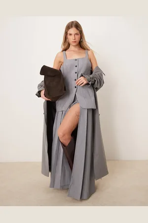 ASOS Falda de sastre larga con pliegues de (parte de un conjunto)
