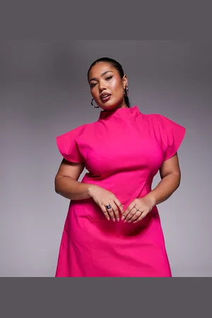 ASOS Vestido corto con abertura de bengalina de ASOS DESIGN Curve
