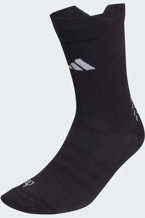 adidas Calcetines deportivos negros y blancos acolchados para fútbol de