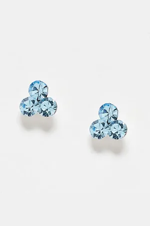 Kingsley Ryan Pendientes de botón con diseño de racimo de gemas de -Plateado