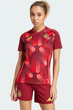 adidas Camiseta burdeos con diseño de la segunda equipación de la selección femenina de Alemania 25 de -Rojo
