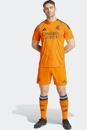 adidas Pantalones cortos naranjas con diseño de la segunda equipación del Real Madrid de la temporada 24/25 de